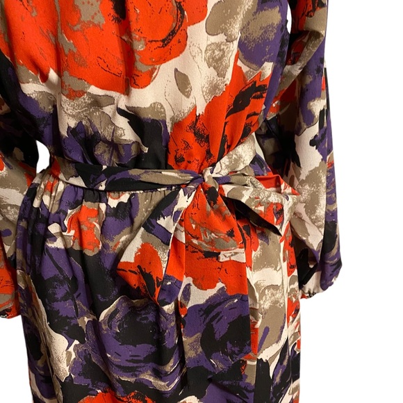 Nine West long sleeve floral tie waist dress - Picture 2 of 6